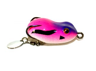 Forte Poison Frog Alpha 40mm 7.4g Pink Topwater fishing lure weedless action Flashy spinner tail