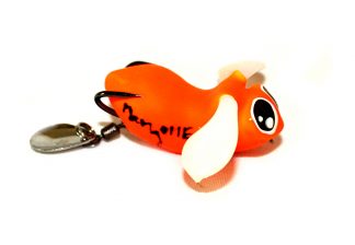 Topwater BUG Bait Orange designed for snakehead fishing 4.5cm 7.5g Silicone wings Weedless actio Spinner Tail