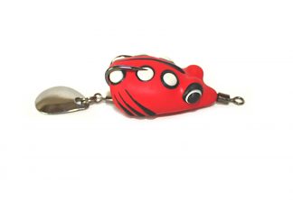 Snakehead fishing topwater frog lure 3.5cm with Flashy spinner tail Weedless action Red