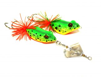 2 X Killer Frogs Buzzbait   Walking Frog Fishing Lures 13g 5cm 11.5g 5.5cm Fire Frog