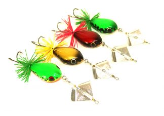 4 X Killer Frog Monster Buzzbait Fishing Lures 18.5g 5cm Huge 4.5cm Clacking Buzzer
